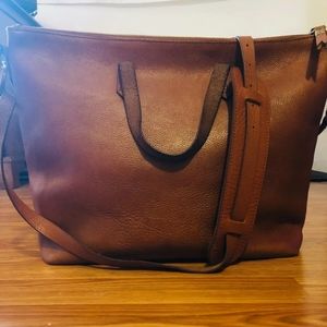 Madewell Transport Tote Crossbody Zip Top - Tan